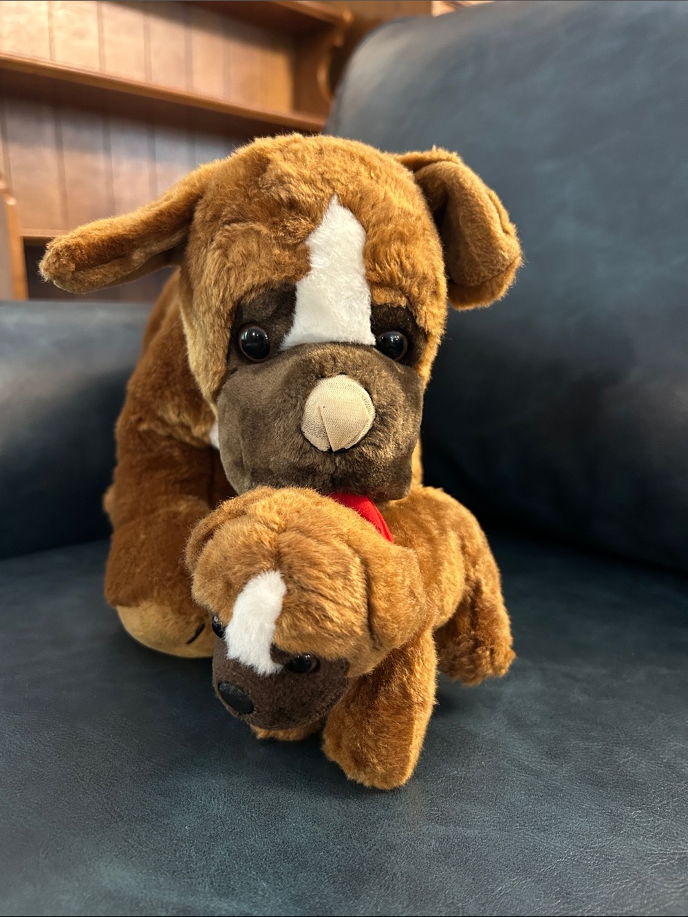Build-A-Bear Brown & White Boxer with mini Boxer